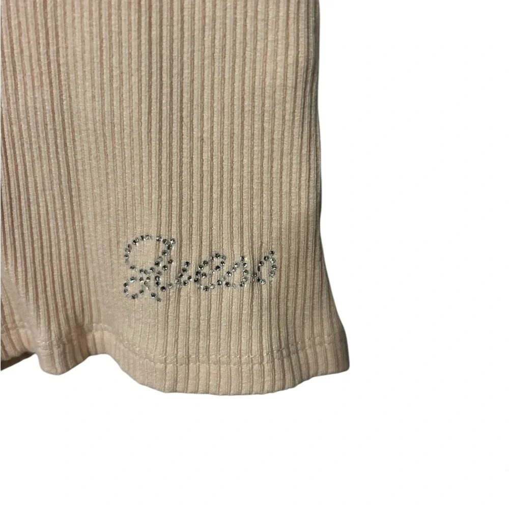 SOLDGuess Pale Pink Ribbed Bodysuit Short Sleeve - Picture 7 of 10